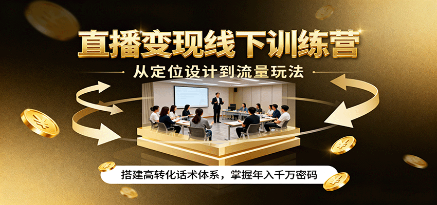 直播变现线下训练营,从定位设计到流量玩法,搭建高转化话术体系,掌握年入千万密码-邪修侠学院