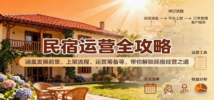 民宿运营全攻略:涵盖发展前景、上架流程、运营筹备等,带你解锁民宿经营之道-邪修侠学院
