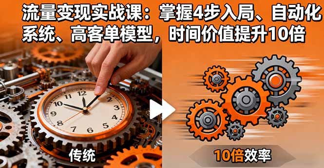 流量变现实战课：掌握4步入局、自动化系统、高客单模型，时间价值提升10倍-邪修侠学院
