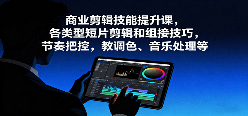 商业剪辑技能提升课,各类型短片剪辑和组接技巧,节奏把控,教调色、音乐处理等-邪修侠学院