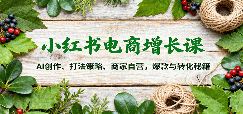 小红书电商增长课:AI创作、打法策略、商家自营,爆款与转化秘籍-邪修侠学院