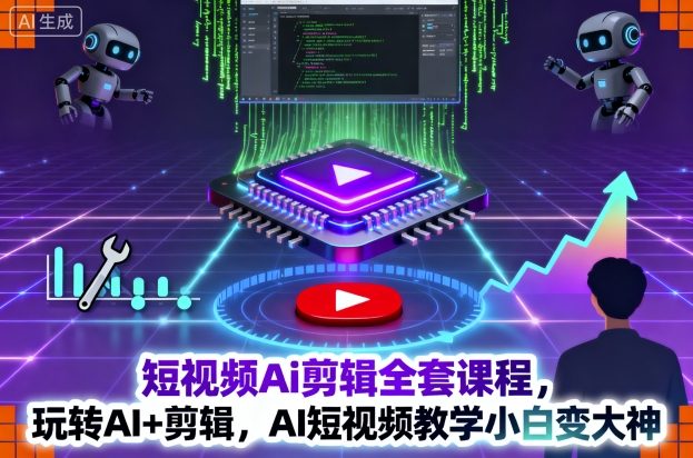 短视频Ai剪辑全套课程,玩转AI+剪辑,AI短视频教学小白变大神-邪修侠学院