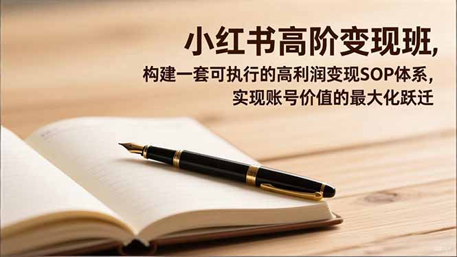 小红书高阶变现班,构建一套可执行的高利润变现SOP体系,实现账号价值的最大化跃迁-邪修侠学院