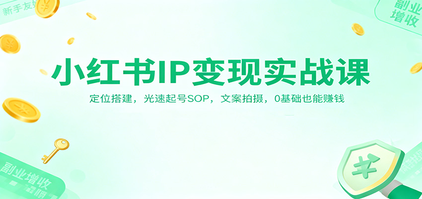 小红书IP变现实战课:定位搭建,光速起号SOP,文案拍摄,0基础也能赚钱-邪修侠学院