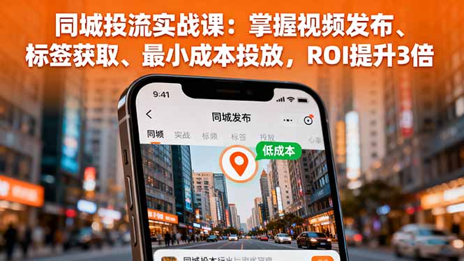 同城投流实战课:掌握视频发布、标签获取、最小成本投放,ROI提升3倍-邪修侠学院