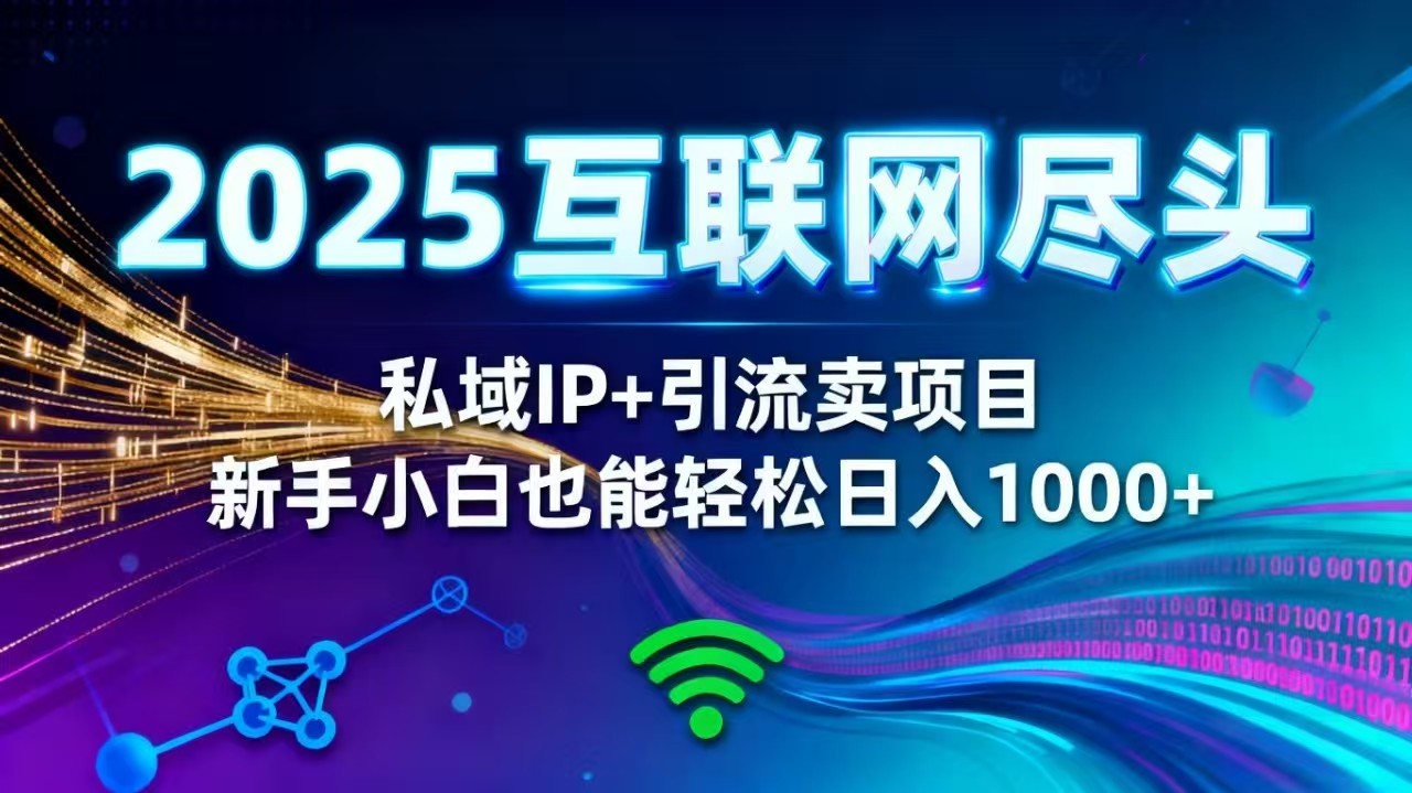 2025网创尽头王炸项目!私域 IP + 精准引流,新手小白在家躺赚日入 1000+-邪修侠学院