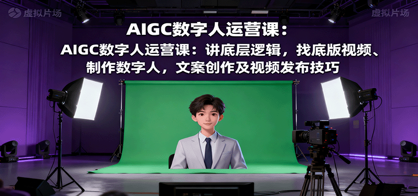 AIGC数字人运营课:讲底层逻辑,找底版视频、制作数字人,文案创作及视频发布技巧-邪修侠学院