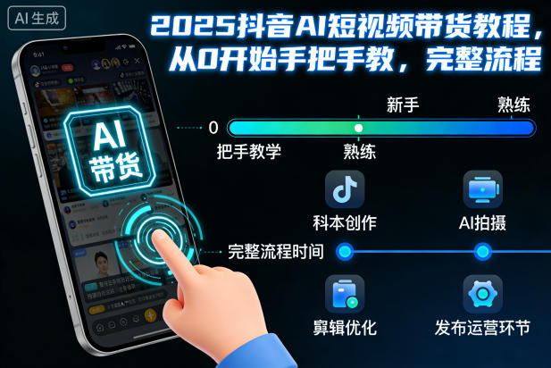 2025抖音AI短视频带货教程,从0开始手把手教,完整流程-邪修侠学院