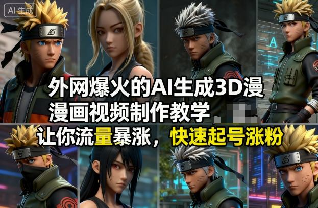 外网爆火的AI生成3D漫画视频制作教学,让你流量暴涨,快速起号涨粉!-邪修侠学院