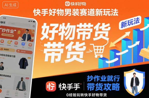 快手好物男装赛道新玩法,抄作业就行,0经验玩转快手好物带货-邪修侠学院