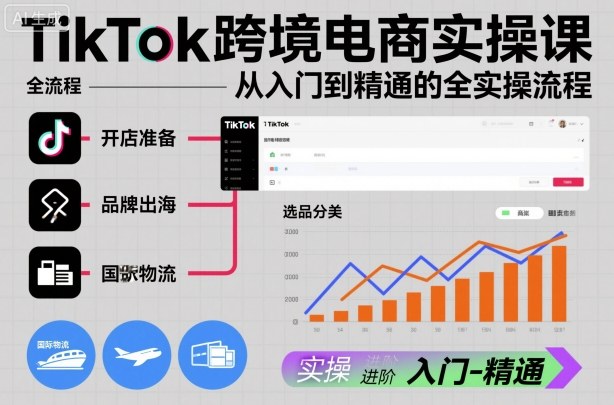 TikTok跨境电商实操课,从入门到精通的全实操流程-邪修侠学院